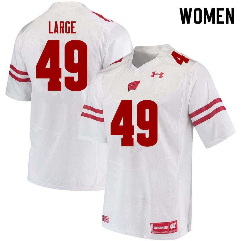Wisconsin Badgers Women's #49 Cam Large NCAA Under Armour Authentic White College Stitched Football Jersey TU40K27RO